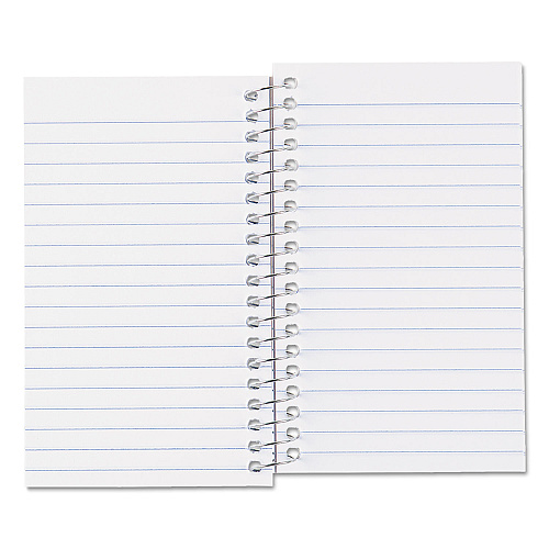 National Paper Paper Blanc Xtreme White Wirebound Memo Books, Narrow Rule, Randomly Assorted Cover Color, (60) 5 x 3 Sheets (31220)