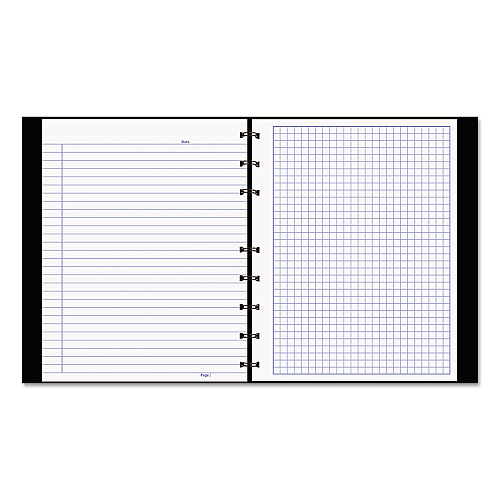 Blueline NotePro Quad Notebook, Data/Lab-Record Format with Narrow and Quadrille Rule Sections, Black Cover, (96) 9.25 x 7.25 Sheets (A44C81)