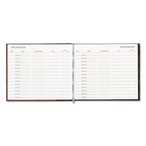 National Paper Hardcover Visitor Register Book, Burgundy Cover, 9.78 x 8.5 Sheets, 128 Sheets/Book (57803)