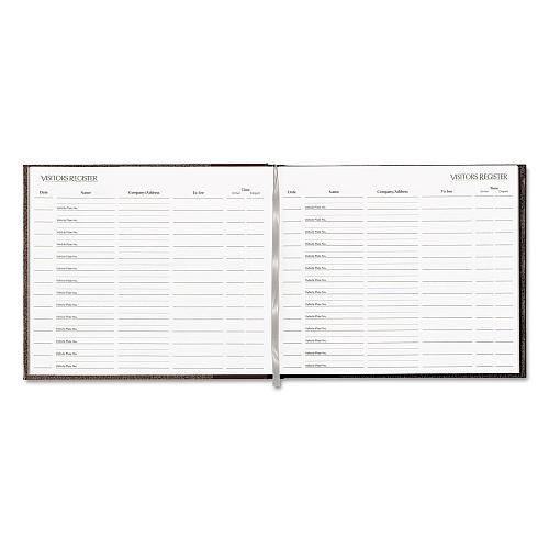 National Paper Hardcover Visitor Register Book, Black Cover, 9.78 x 8.5 Sheets, 128 Sheets/Book (57802)
