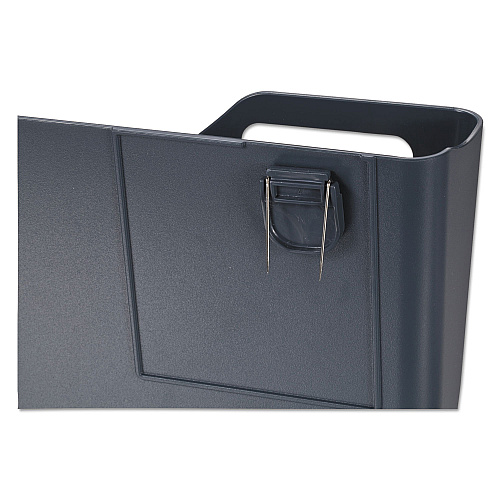 Universal Recycled Plastic Cubicle Single File Pocket, Cubicle Pins Mount, 13.5 x 3 x 7, Charcoal (UNV08162)