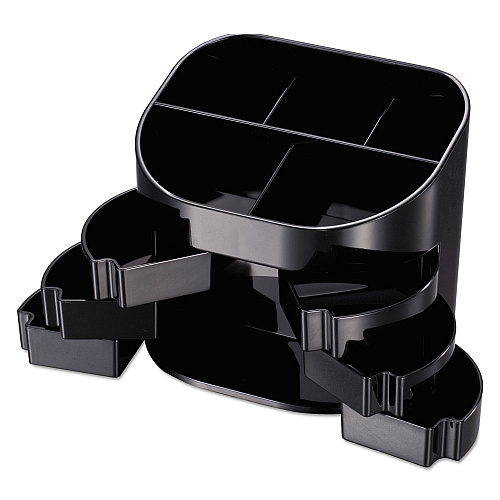 Officemate Double Supply Organizer, 11-Compartments, 6 Drawers, Plastic, 6.5 x 4.75 x 5.75, Black (22822)