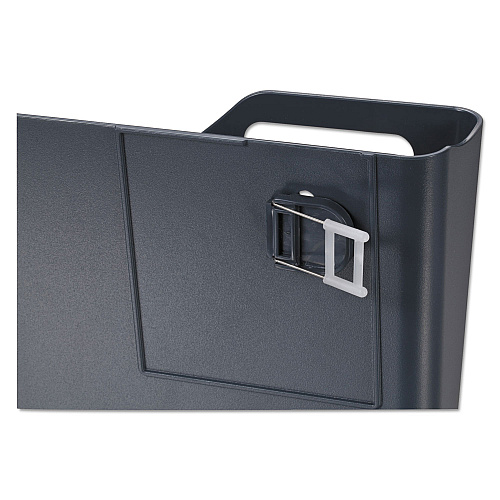 Universal Recycled Plastic Cubicle Single File Pocket, Cubicle Pins Mount, 13.5 x 3 x 7, Charcoal (UNV08162)