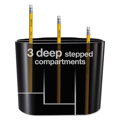 Officemate Double Supply Organizer, 11-Compartments, 6 Drawers, Plastic, 6.5 x 4.75 x 5.75, Black (22822)