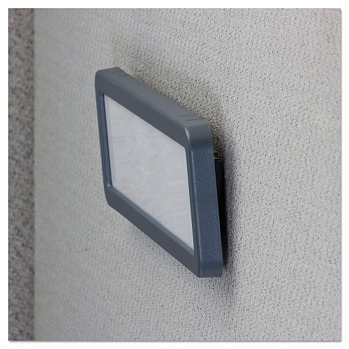 Universal Recycled Cubicle Nameplate with Rounded Corners, 9 x 2.5, Charcoal (UNV08223)