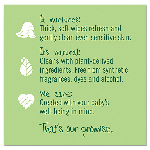 Seventh Generation Free and Clear Baby Wipes, 7 x 7, Unscented, White, 64/Flip Top Pack, 12 Packs/Carton (34208CT)