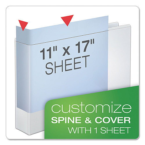 Cardinal Speedy XtraLife Non-Stick Locking Slant-D Ring Binder, 3 Rings, 1" Capacity, 11 x 17, White (56200)