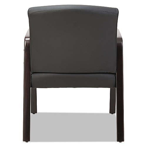 Alera Reception Lounge WL Series Guest Chair, 24.21" x 24.8" x 32.67", Black Seat, Black Back, Espresso Base (ALERL4319E)