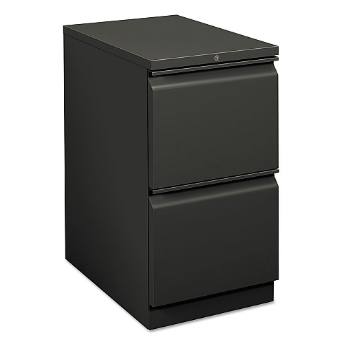 HON Brigade Mobile Pedestal, Left or Right, 2 Letter-Size File Drawers, Charcoal, 15" x 22.88" x 28" (33823RS)