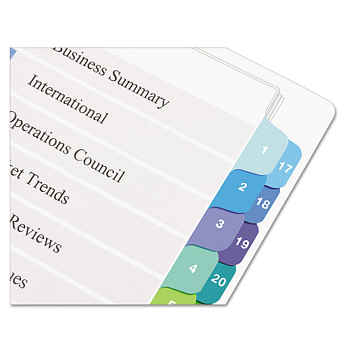 Avery Customizable TOC Ready Index Double Column Multicolor Tab Dividers, 32-Tab, 1 to 32, 11 x 8.5, White, 1 Set (11322)