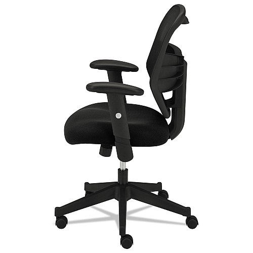 HON VL531 Mesh High-Back Task Chair with Adjustable Arms, Supports Up to 250 lb, 18" to 22" Seat Height, Black (VL531MM10)