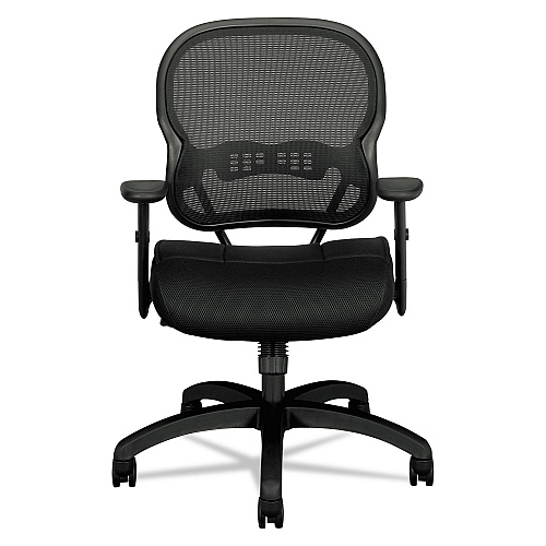 HON Wave Mesh Mid-Back Task Chair, Supports Up to 250 lb, 18" to 22.25" Seat Height, Black (VL712MM10)