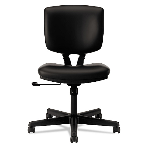 HON Volt Series Leather Task Chair, Supports Up to 250 lb, 18" to 22.25" Seat Height, Black (5701SB11T)