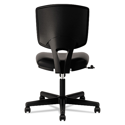 HON Volt Series Leather Task Chair, Supports Up to 250 lb, 18" to 22.25" Seat Height, Black (5701SB11T)