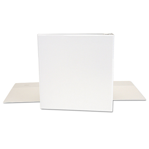 Universal Economy Round Ring View Binder, 3 Rings, 1.5" Capacity, 11 x 8.5, White (UNV20972)