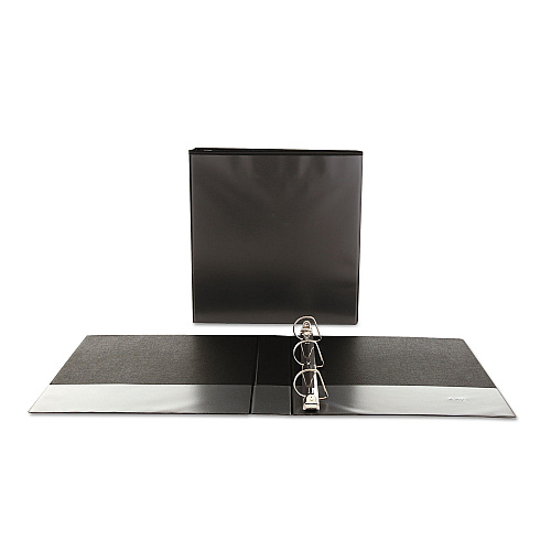Universal Slant D-Ring View Binder, 3 Rings, 1.5" Capacity, 11 x 8.5, Black (UNV20743)