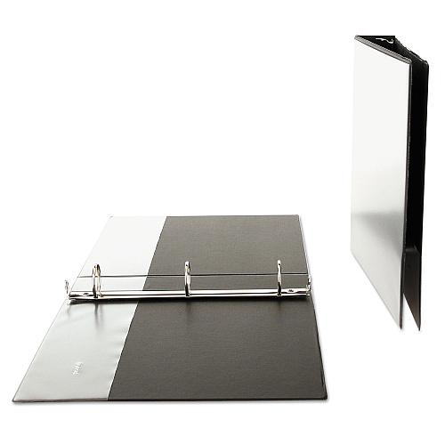 Universal Economy Round Ring View Binder, 3 Rings, 1.5" Capacity, 11 x 8.5, Black (UNV20971)