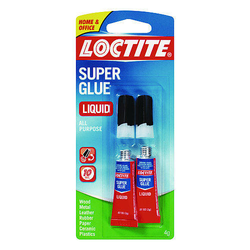 Loctite Super Glue Liquid Tubes, 0.07 oz, Dries Clear, 2/Pack (1363131)