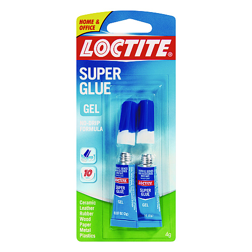 Loctite Super Glue Gel Tubes, 0.07 oz, Dries Clear, 2/Pack (1255800)