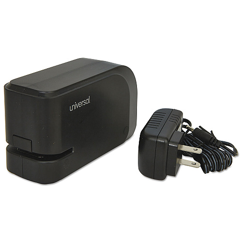 Universal Half-Strip Electric Stapler with Staple Channel Release Button, 20-Sheet Capacity, Black (UNV43120)