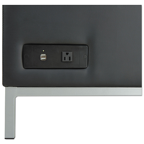 Alera QUB Series Powered Armless L Sectional, 26.38w x 26.38d x 30.5h, Black (ALEQB8116P)