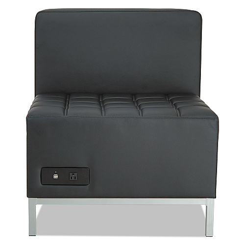 Alera QUB Series Powered Armless L Sectional, 26.38w x 26.38d x 30.5h, Black (ALEQB8116P)