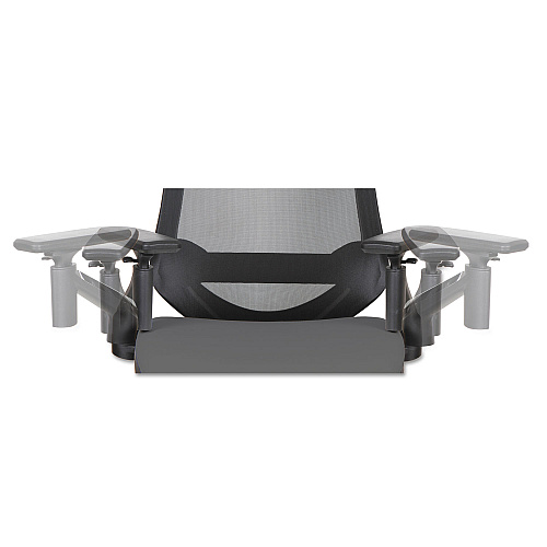 Alera EB-W Series Pivot Arm Multifunction Mesh Chair, Supports 275 lb, 18.62" to 22.32" Seat, Black Seat/Back, Aluminum Base (ALEEBW4213)