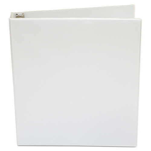 Universal Economy Round Ring View Binder, 3 Rings, 1" Capacity, 11 x 8.5, White (UNV20962)