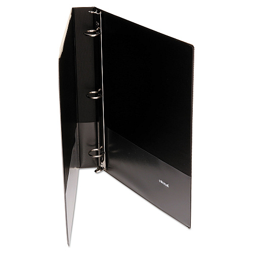 Universal Economy Round Ring View Binder, 3 Rings, 1" Capacity, 11 x 8.5, Black (UNV20961)