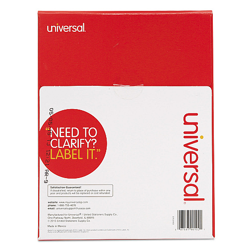 Universal Copier Mailing Labels, Copiers, 1 x 2.81, White, 33/Sheet, 100 Sheets/Box (UNV90102)
