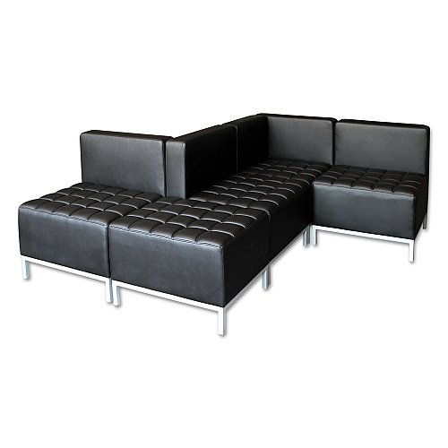 Alera QUB Series Corner Sectional, 26.38w x 26.38d x 30.5h, Black (ALEQB8016)