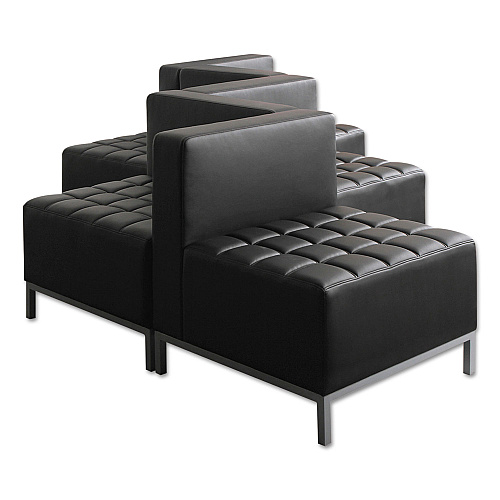 Alera QUB Series Corner Sectional, 26.38w x 26.38d x 30.5h, Black (ALEQB8016)