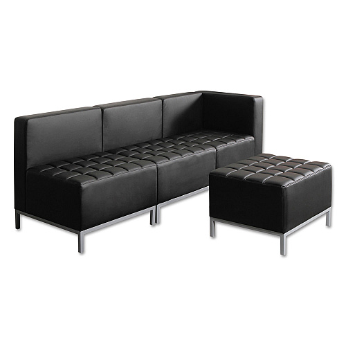 Alera QUB Series Corner Sectional, 26.38w x 26.38d x 30.5h, Black (ALEQB8016)