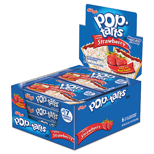 Kellogg's Pop Tarts, Frosted Strawberry, 3.67 oz, 2/Pack, 6 Packs/Box (31732)