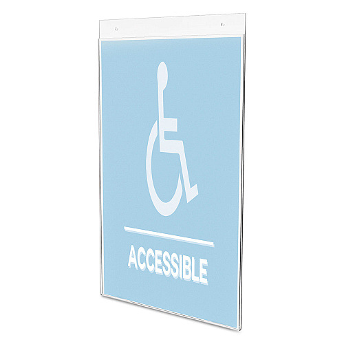 Deflecto Classic Image Single-Sided Wall Sign Holder, Plastic, 11 x 17 Insert, Clear (68001)