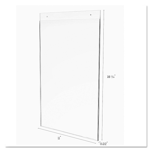 Deflecto Classic Image Single-Sided Wall Sign Holder, Plastic, 11 x 17 Insert, Clear (68001)