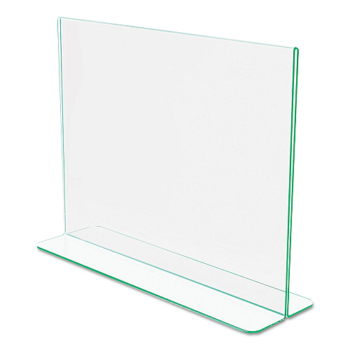Deflecto Superior Image Premium Green Edge Sign Holders, 11 x 8.5 Insert, Clear/Green (5991890)