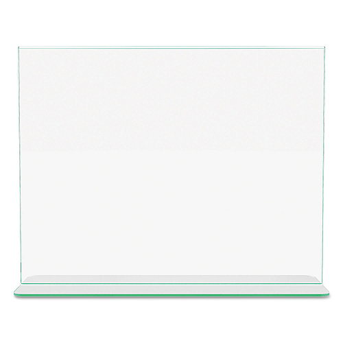 Deflecto Superior Image Premium Green Edge Sign Holders, 11 x 8.5 Insert, Clear/Green (5991890)