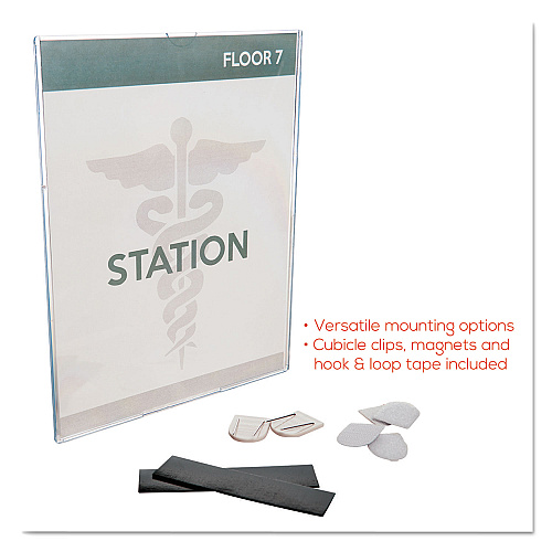 Deflecto Superior Image Cubicle Sign Holder, 8.5 x 11 Insert, Clear (588601)