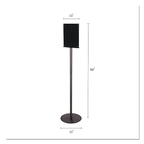 Deflecto Double-Sided Magnetic Sign Display, 8.5 x 11 Insert, 56" Tall, Clear/Black (692056)