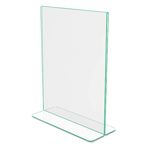 Deflecto Superior Image Premium Green Edge Sign Holders, 8.5 x 11 Insert, Clear/Green (5991790)