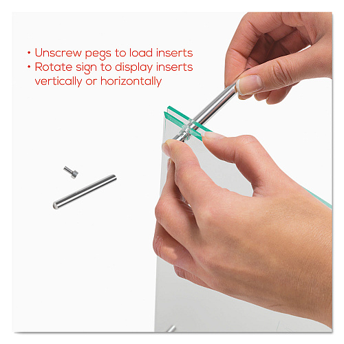 Deflecto Superior Image Beveled Edge Sign Holder, Letter Insert, Clear/Green-Tinted Edges (799693)
