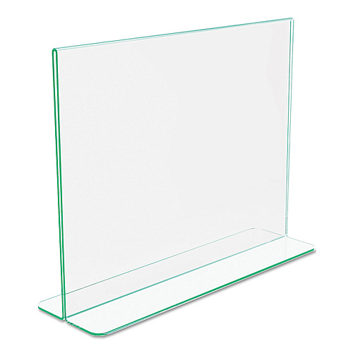 Deflecto Superior Image Premium Green Edge Sign Holders, 11 x 8.5 Insert, Clear/Green (5991890)
