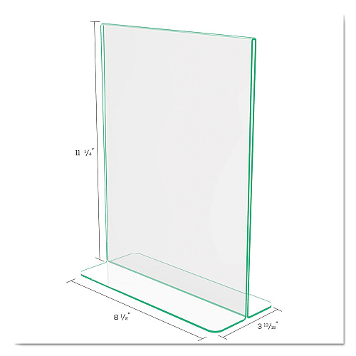 Deflecto Superior Image Premium Green Edge Sign Holders, 8.5 x 11 Insert, Clear/Green (5991790)