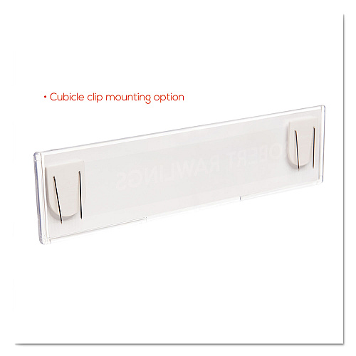 Deflecto Superior Image Cubicle Nameplate Sign Holder, 8.5 x 2 Insert, Clear (587501)
