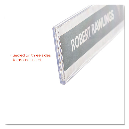 Deflecto Superior Image Cubicle Nameplate Sign Holder, 8.5 x 2 Insert, Clear (587501)