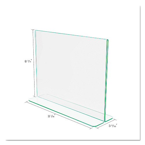 Deflecto Superior Image Premium Green Edge Sign Holders, 11 x 8.5 Insert, Clear/Green (5991890)