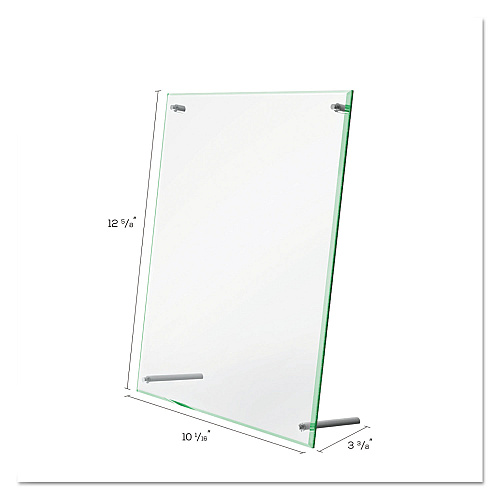 Deflecto Superior Image Beveled Edge Sign Holder, Letter Insert, Clear/Green-Tinted Edges (799693)