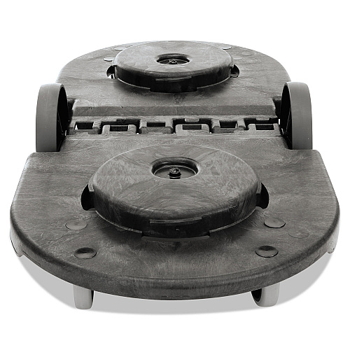 Rubbermaid Commercial BRUTE Tandem Dolly, Two-Container, 300 lb Capacity, 20.25w x 45d x 8h, Black (264600BLA)