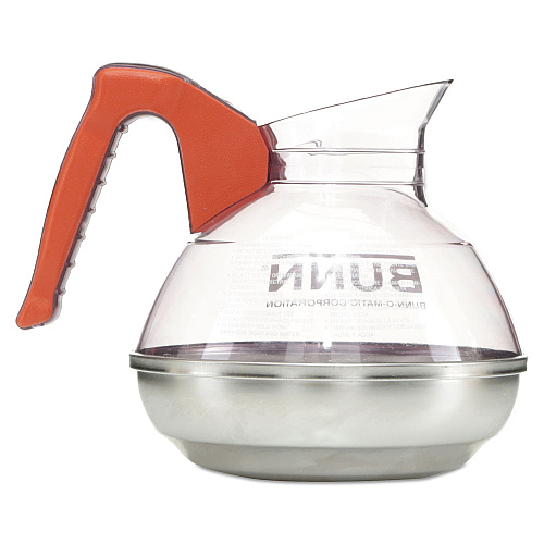 BUNN 64 oz. Easy Pour Decanter, Orange Handle (6101)